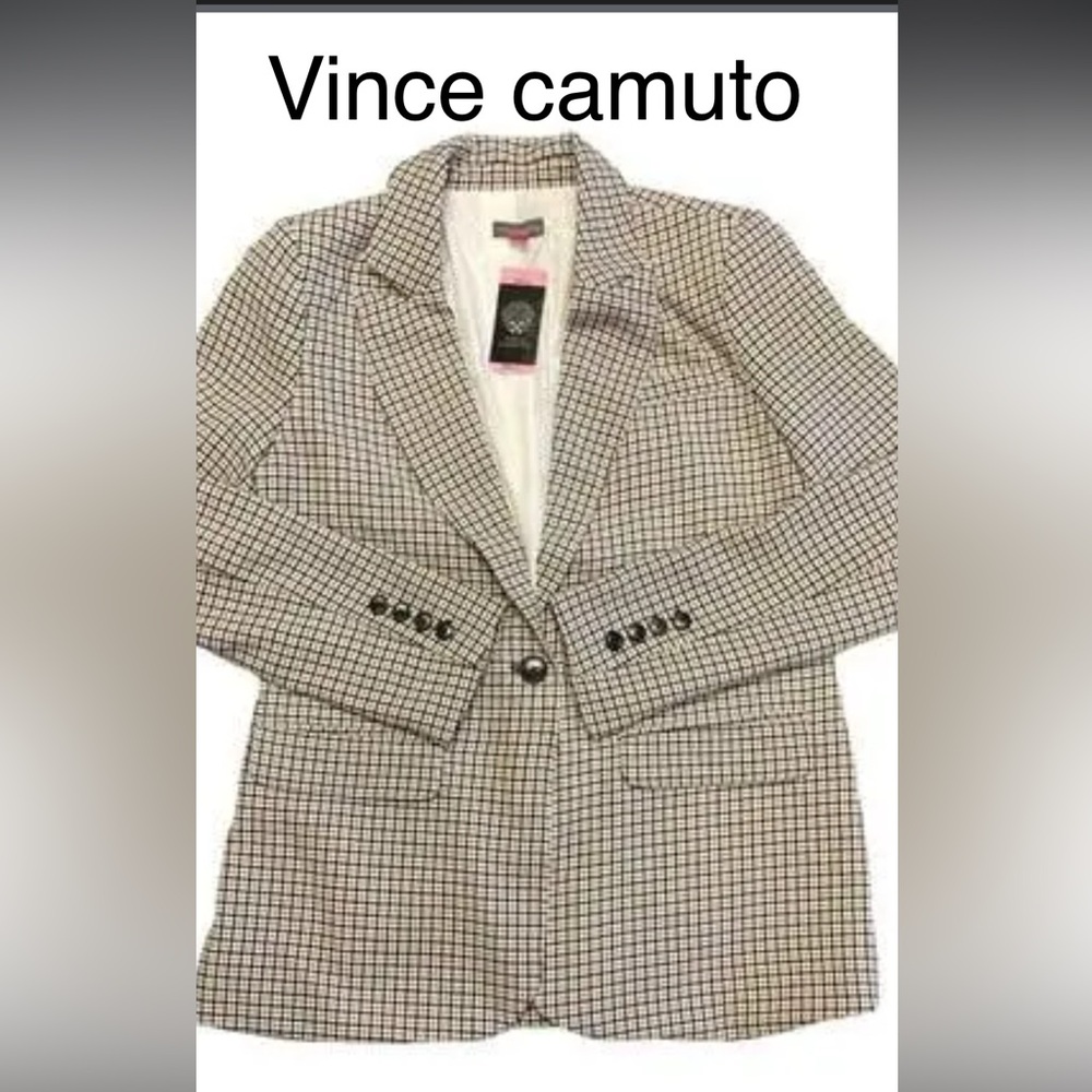 Vince Camuto, ladies jacket,new with tag brown plaids